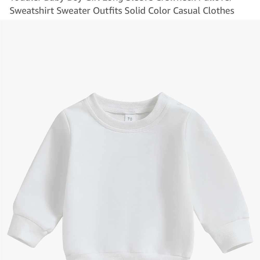 PatPat White Crew Neck Sweatshirt